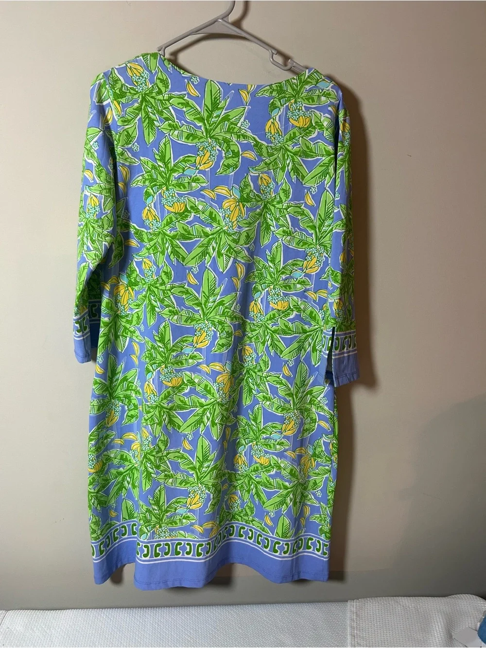 Blue & Green Tropical-Print Women's Swim Coverup Tunic